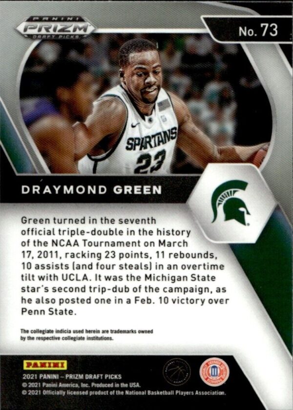 2021-22 Panini Prizm Draft Picks Draymond Green Michigan State Spartans #73