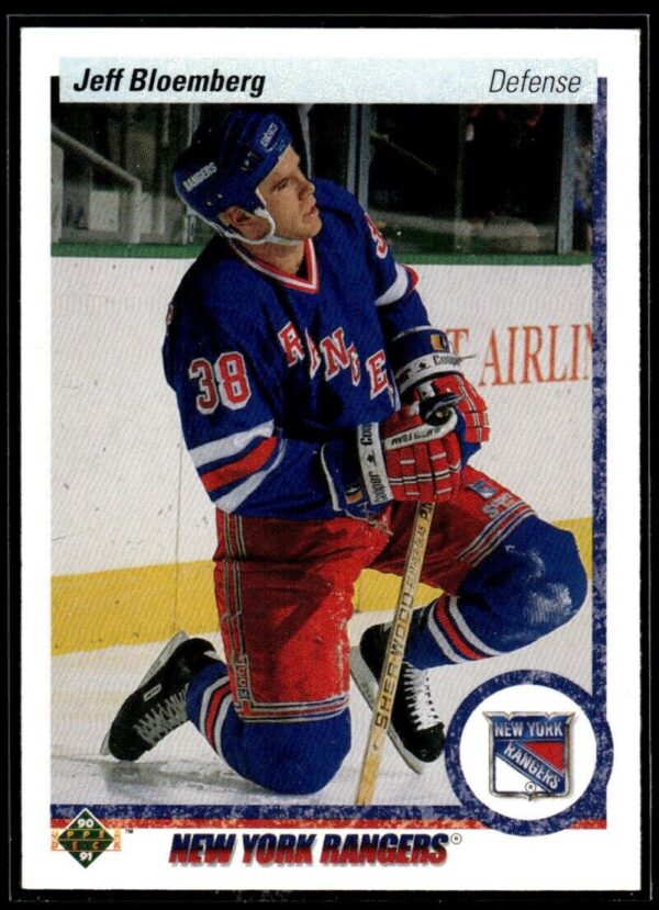 1990 Upper Deck New York Rangers #370 Jeff Bloemberg RC Rookie