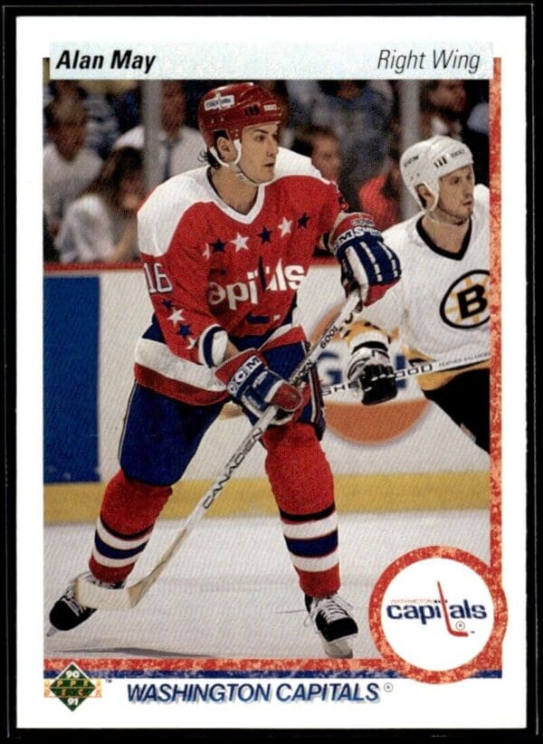 1990 Upper Deck Washington Capitals #240 Alan May RC Rookie