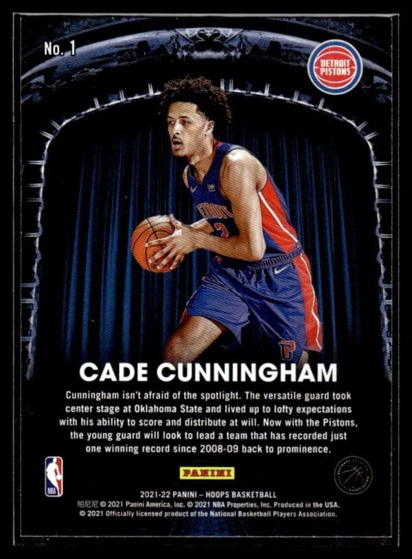 2021 Hoops Now Playing Detroit Pistons #1 Cade Cunningham RC Rookie