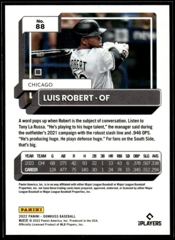 2022 Donruss Chicago White Sox #88 Luis Robert