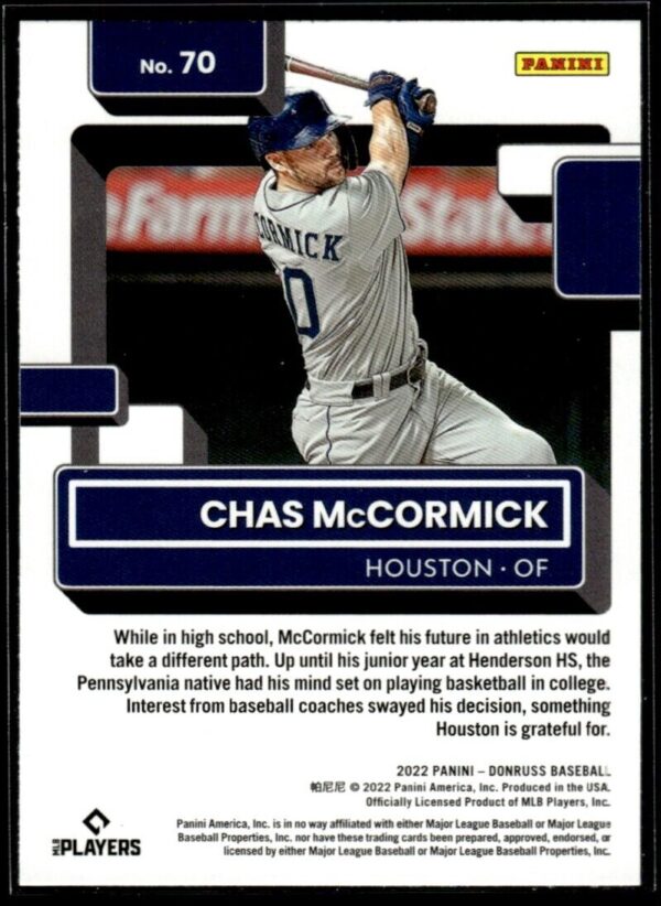 2022 Donruss Houston Astros #70 Chas McCormick RC Rookie