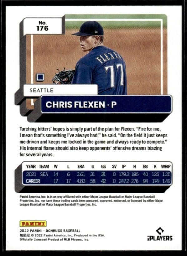 2022 Donruss Seattle Mariners #176 Chris Flexen