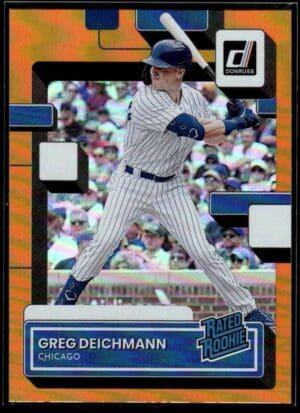 2022 Donruss Chicago Cubs #45 Greg Deichmann RC Rookie Orange Holo