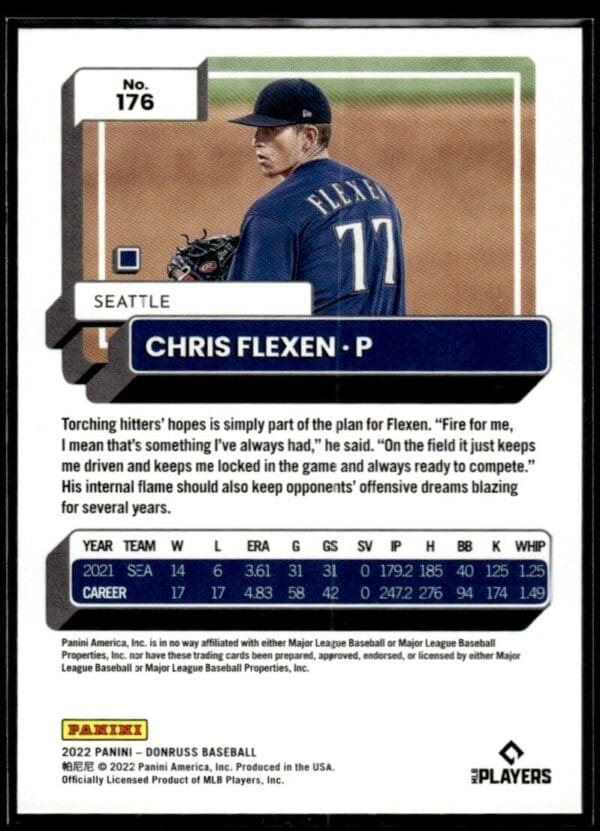 2022 Donruss Seattle Mariners #176 Chris Flexen