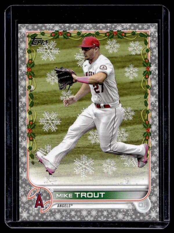 _10 2022 Topps Holiday Los Angeles Angels #HW50 Mike Trout Metallic