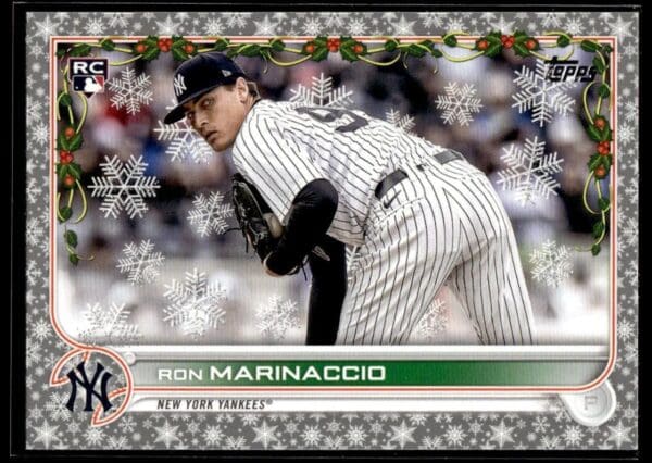 _10 2022 Topps Holiday New York Yankees #HW118 Ron Marinaccio RC Rookie Metallic