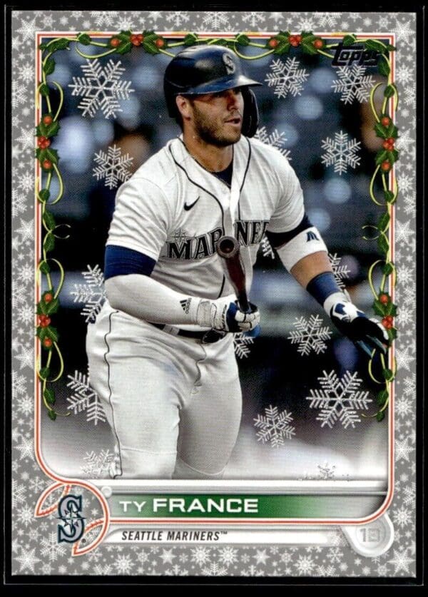 _10 2022 Topps Holiday Seattle Mariners #HW191 Ty France Metallic