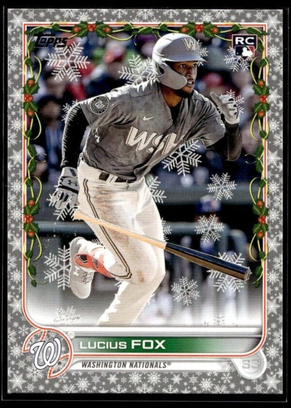 2022 Topps Holiday Washington Nationals #HW158 Lucius Fox RC Rookie Metallic