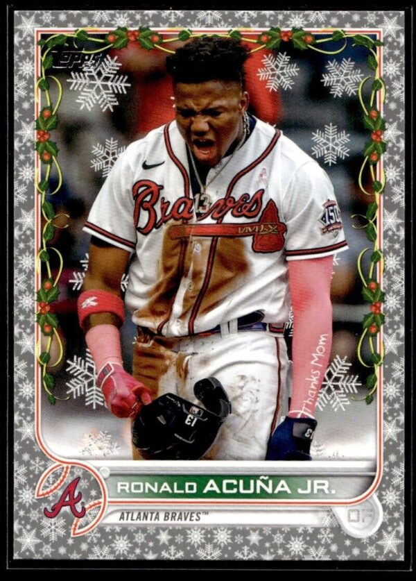 2022 Topps Holiday Atlanta Braves #HW88 Ronald Acuña Jr. Metallic