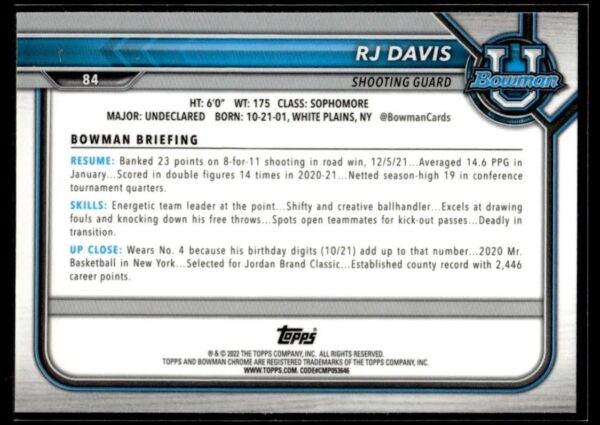 2002 Bowman University  #84 Trayce Jackson-Davis