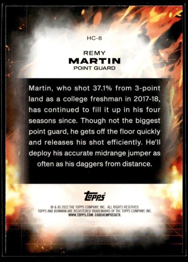 2002 Bowman University  #HC-8 Remy Martin