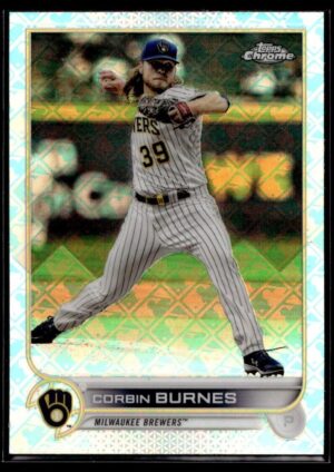 _10 2022 Topps Chrome Milwaukee Brewers #56 Corbin Burnes Logofractor