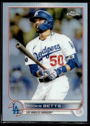 _10 2022 Topps Chrome Los Angeles Dodgers #100 Mookie Betts Refractor