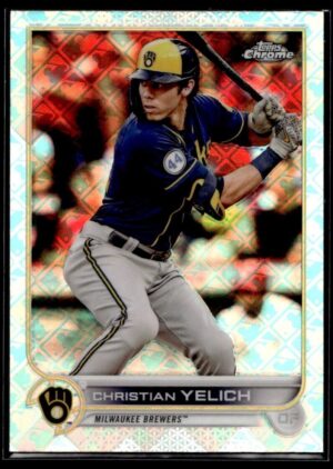 _10 2022 Topps Chrome Milwaukee Brewers #106 Christian Yelich Logofractor