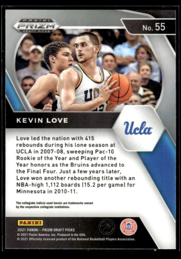 _10 2021 Panini Prizm Draft Picks UCLA Bruins #55 Kevin Love