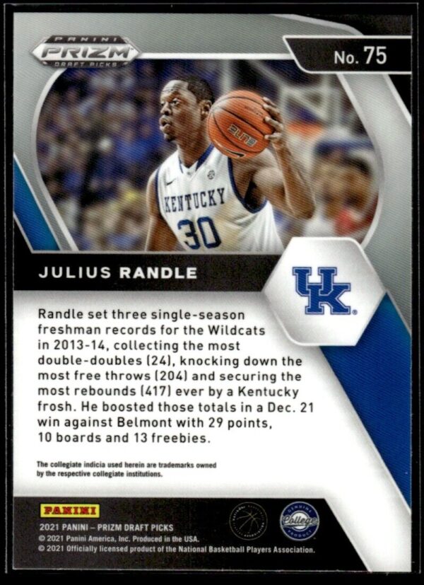 2021 Panini Prizm Draft Picks New York Knicks #75 Julius Randle