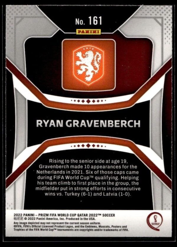 _10 2022 Panini Prizm FIFA World Cup Qatar Netherlands #161 Ryan Gravenberch