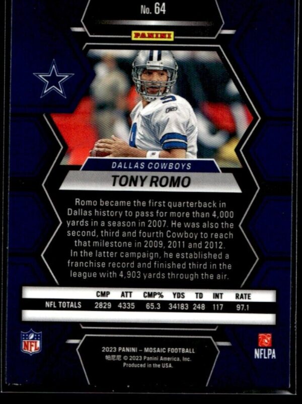 2023 Panini Mosaic Dallas Cowboys #64 Tony Romo