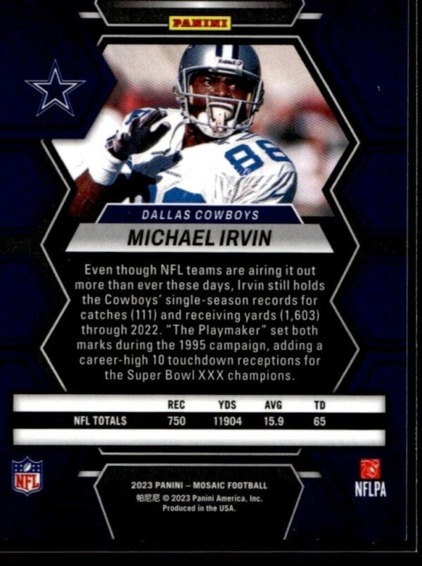 _10 2023 Panini Mosaic Dallas Cowboys #62 Michael Irvin