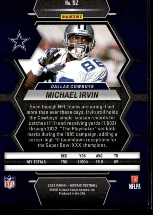 2023 Panini Mosaic Dallas Cowboys #62 Michael Irvin