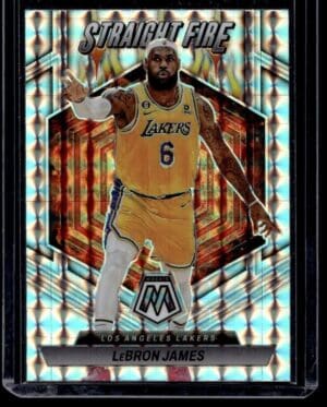_10 2022 Panini Mosaic Los Angeles Lakers #7 LeBron James Straight Fire Prizm