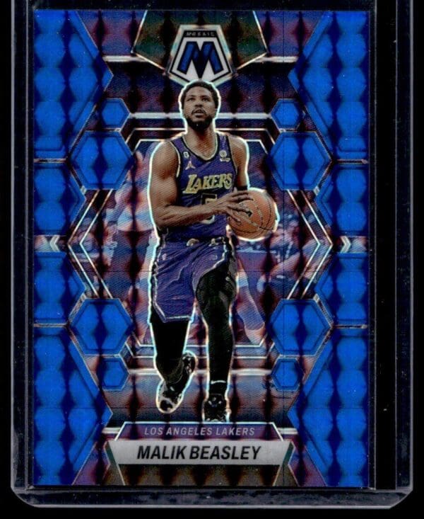 2022 Panini Mosaic Los Angeles Lakers #53 Malik Beasley 164/199 Blue Prizm