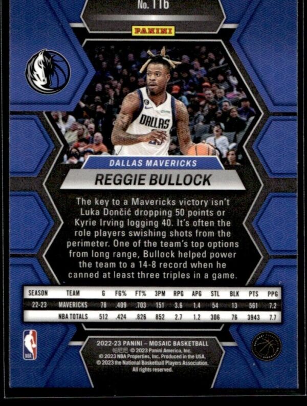 2022 Panini Mosaic Dallas Mavericks #116 Reggie Bullock