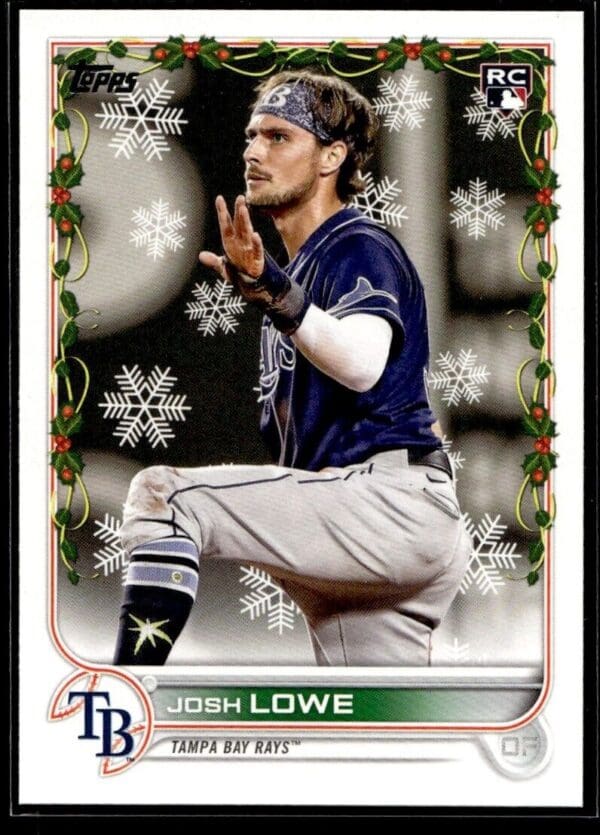_10 2022 Topps Holiday Tampa Bay Rays #87BA-JL Josh Lowe RC Rookie