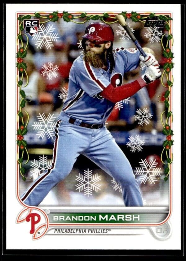 2022 Topps Holiday Philadelphia Phillies #HW66 Brandon Marsh RC Rookie