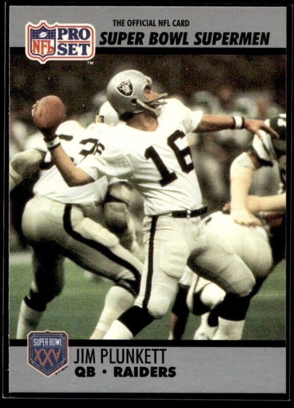 1990 Pro Set Super Bowl 160 Oakland Raiders/Los Angeles Raiders #35 Jim Plunkett
