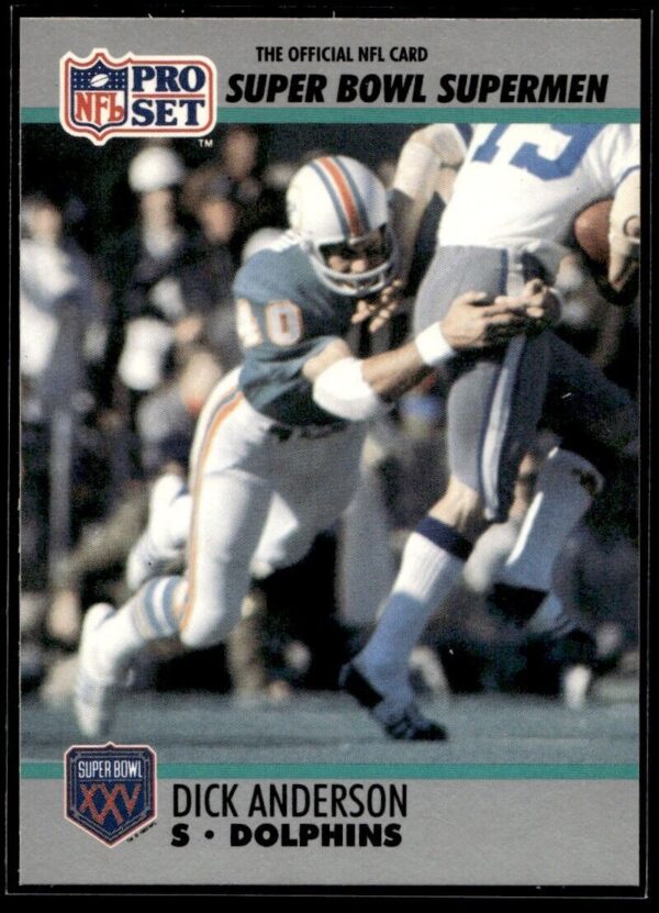 1990 Pro Set Super Bowl 160 Miami Dolphins #108 Dick Anderson