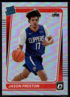 _10 2021 Donruss Optic Los Angeles Clippers #150 Jason Preston RC Rookie Holo