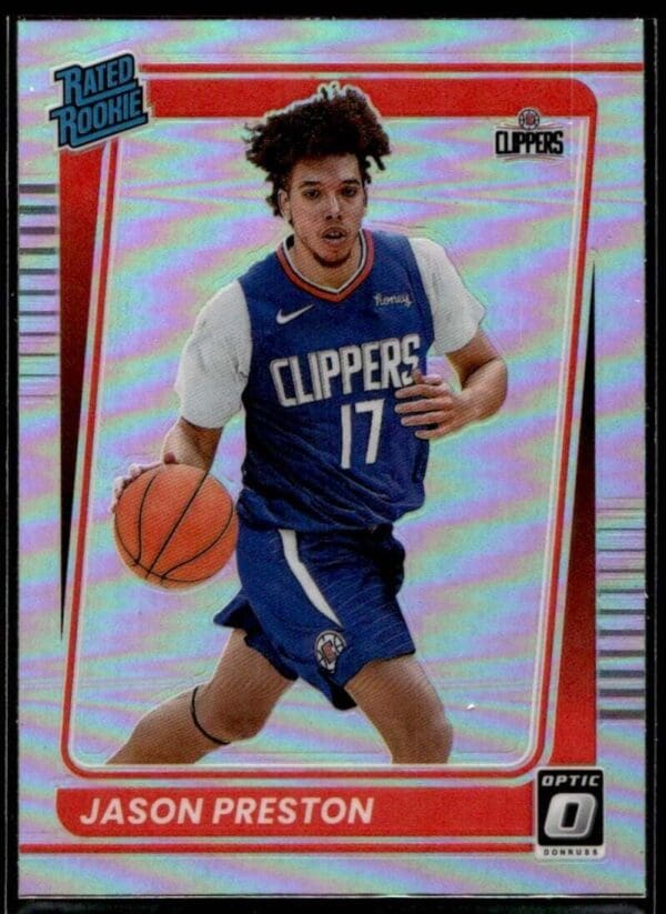 _10 2021 Donruss Optic Los Angeles Clippers #150 Jason Preston RC Rookie Holo