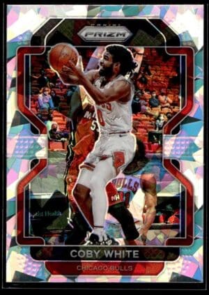 _10 2021 Panini Prizm Cracked Ice Chicago Bulls #143 Coby White