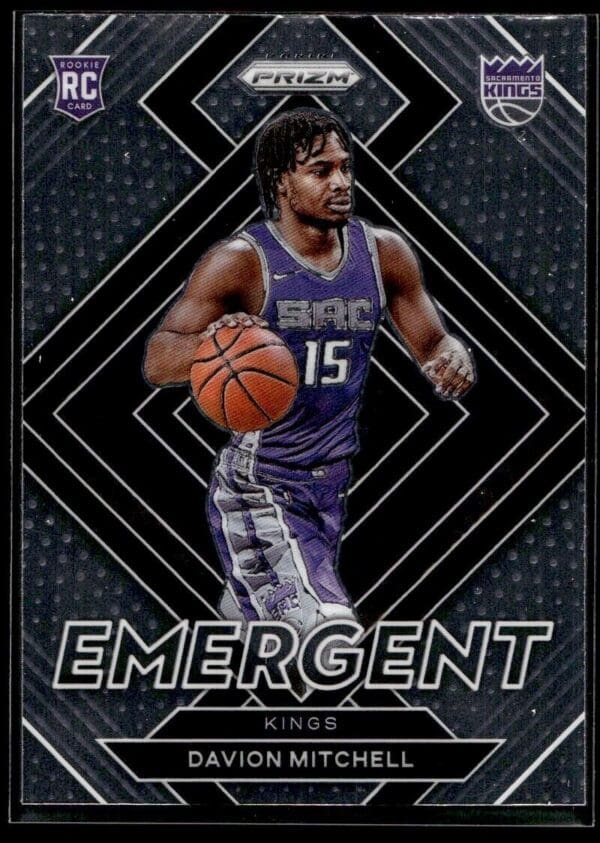 2021 Panini Prizm Emergent Sacramento Kings #25 Davion Mitchell RC Rookie