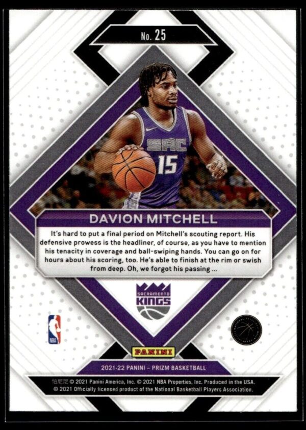 2021 Panini Prizm Emergent Sacramento Kings #25 Davion Mitchell RC Rookie