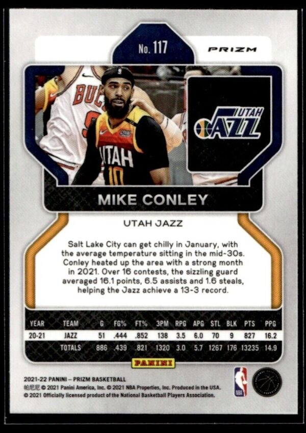 2021 Panini Prizm Cracked Ice Utah Jazz #117 Mike Conley