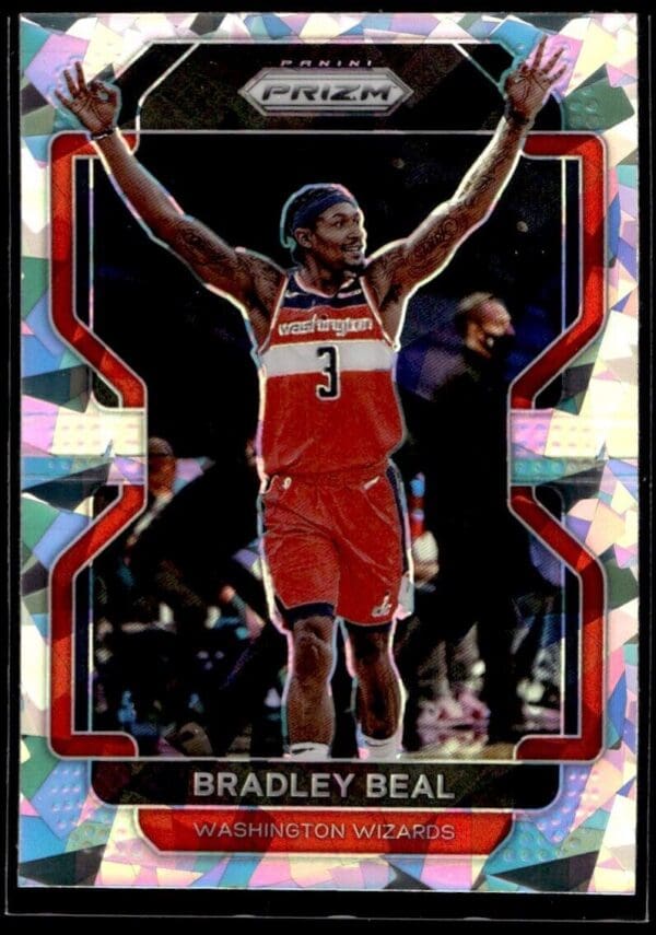 _10 2021 Panini Prizm Cracked Ice Washington Wizards #45 Bradley Beal
