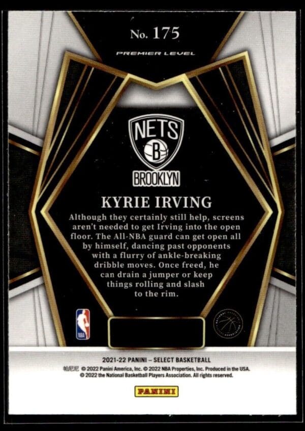 2021 Panini Select Brooklyn Nets #175 Kyrie Irving