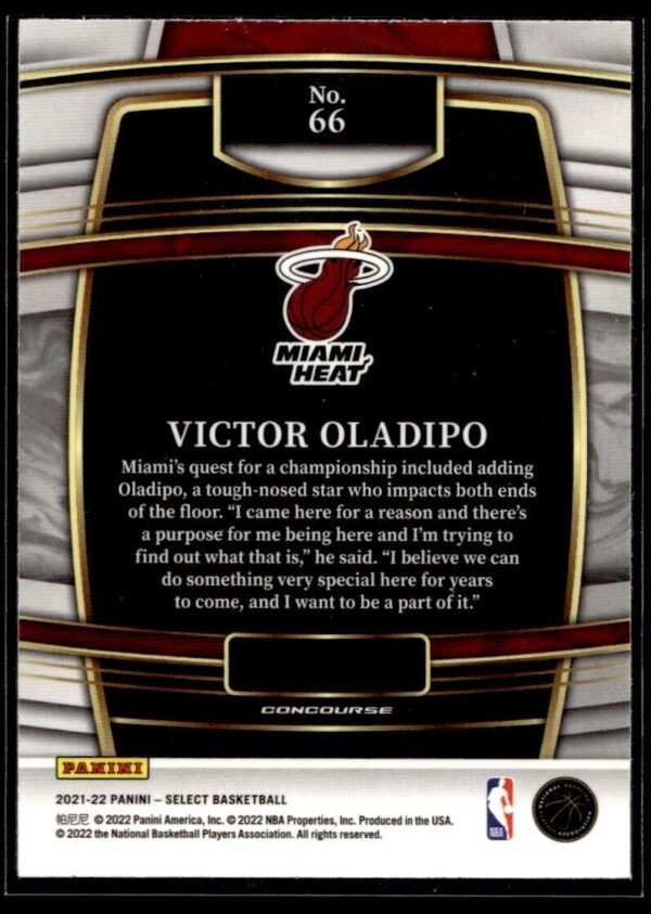 2021 Panini Select Miami Heat #66 Victor Oladipo