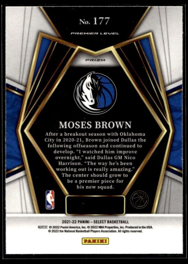 2021 Panini Select Dallas Mavericks #177 Moses Brown