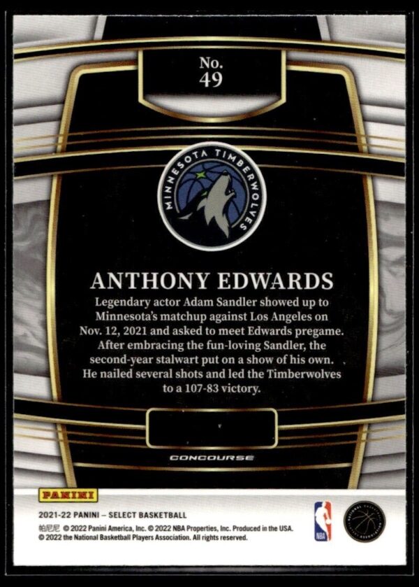 2021 Panini Select Minnesota Timberwolves #49 Anthony Edwards