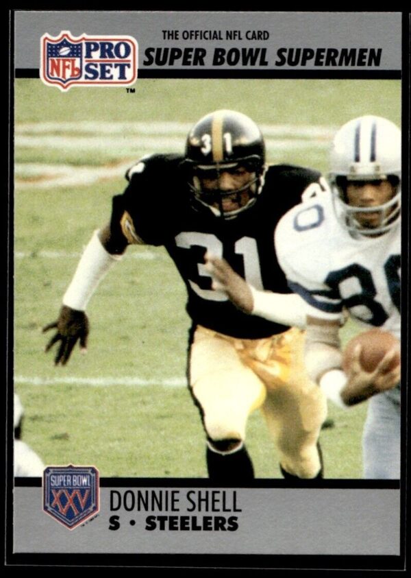 _10 1990 Pro Set Super Bowl 160 Pittsburgh Steelers #25 Donnie Shell