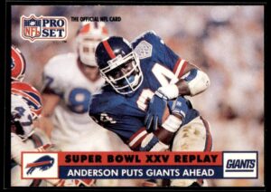 1991 Pro Set Anderson puts giants ahead #51 Super Bowl