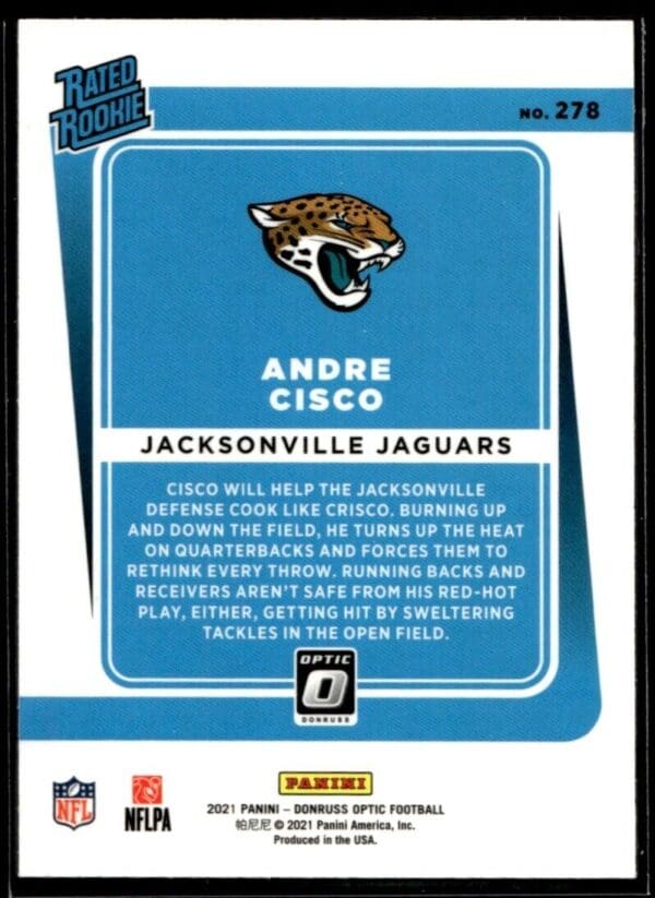 2021 Donruss Optic Andre Cisco Rookie Jacksonville Jaguars #278