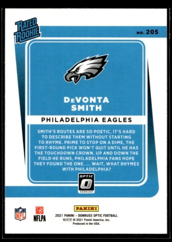 _10 2021 Donruss Optic DeVonta Smith Rookie Philadelphia Eagles #205