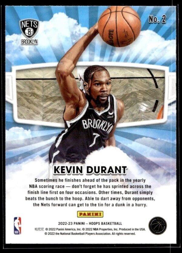 2022 Hoops Skyview Brooklyn Nets #2 Kevin Durant Holo