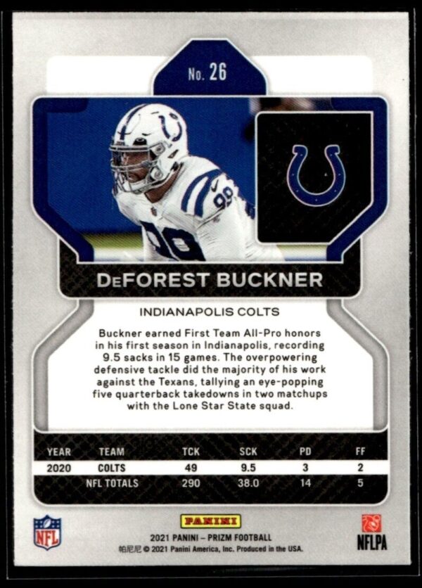 2021 Panini Prizm DeForest Buckner Indianapolis Colts #26