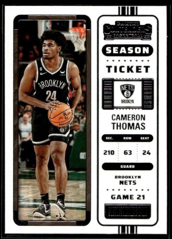2022 Panini Contenders Brooklyn Nets #80 Cameron Thomas